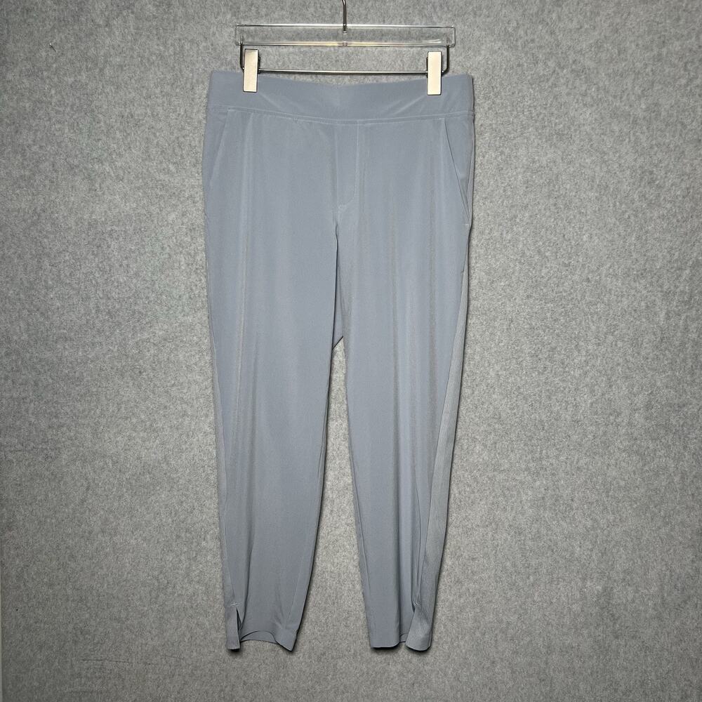 Athleta Brooklyn Ankle Pant Womens 8P Petite Gray Blue Stretch Travel Work Pants